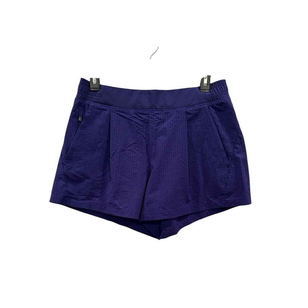 Athleta Textured Brooklyn Shorts Size 6 Poseidon Blue Style 566692